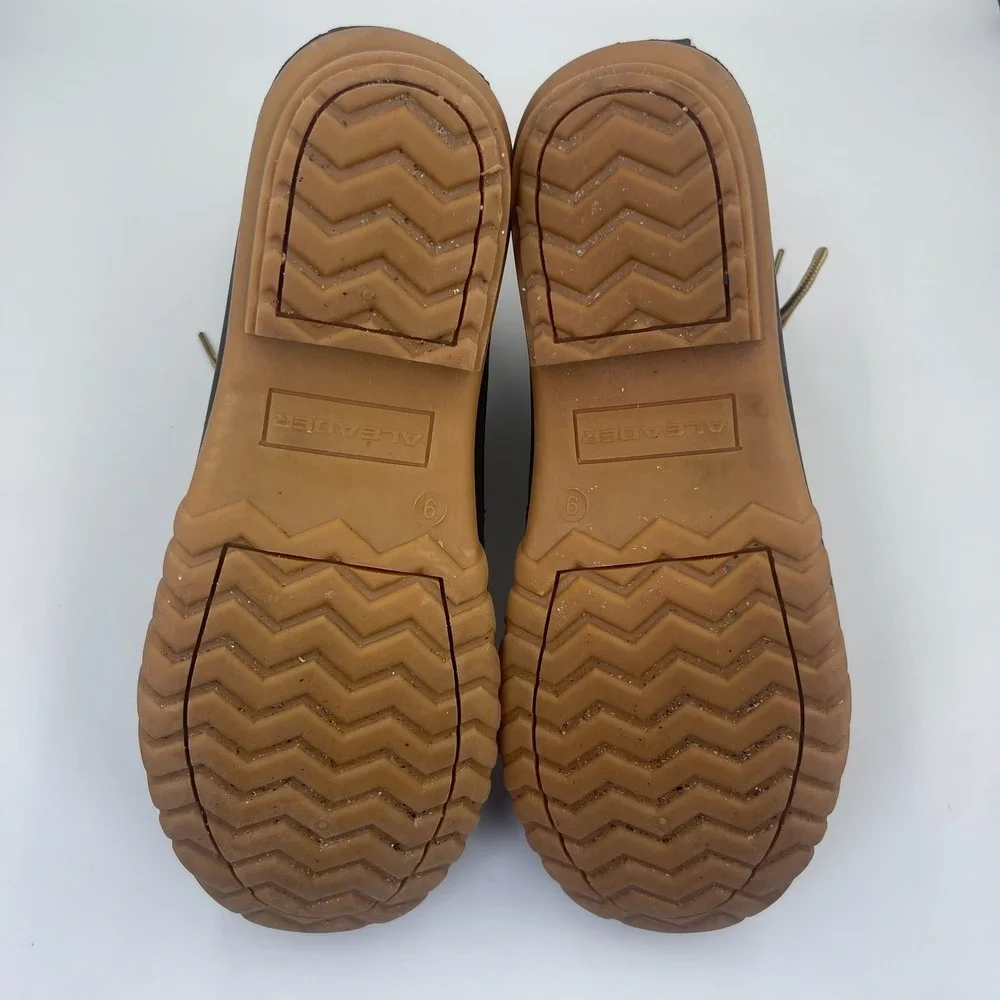 Aleader Duck Boots Men's Size 9 Brown Rubber Waterproof Winter Snow Shoes